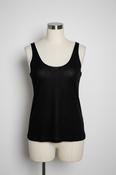 Black tank top with white trim #gothvibes #grungefashion collar to hem 24 pit to pit 15 sku 7066 image
