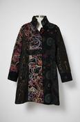 Made in Italy Black and multi-coloured Italian wool coat with a touch of boho flair #bohostyle #wintercoat one size 3XL L 38 W21 SKU 6892