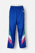 Blue Adidas track pants with drawstring waist, zipper pockets and elasticated ankles adidas #trackpants