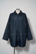 Navy blue Body Works waterproof windbreaker jacket with hidden hood zipped #retro L 36 W 27 SKU 6951