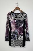 Black and purple tie dye striped long sleeve top with sequins #boho uk size 10  L 30 W15 sku 7017 image