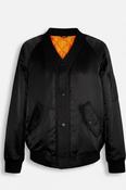 Zara Men’s Black kimono quilted bomber jacket with orange lining #bomberjacket in size small  like new
