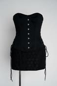 Black corset skirt with lace up back and zipper closure #goth #grunge