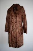 Xl Women’s Brown leather trench coat with a unique, distressed look leather #trenchcoat collar to hem 41 pit to pit 21 sku 7035