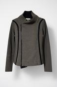 Vintage Cristina Paris Women's Grey Zip-Up Jacket, Size M/L (25" Length, 18" Waist) - SKU 6884