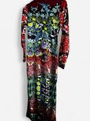 ASOS DESIGN long satin maxi dress in vintage patchwork floral with split hem  in size 8 collar to hem 60 pit to pit 14 sku 7032 image