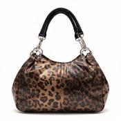 Barrel Vintage y2k Leopard spotted leather handbag image