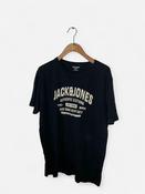 Black Jack &amp; Jones cotton t-shirt with white print #casualwear
Size xxl 
SKU 7160
L 30 W 22 image