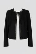Black Studded Faux  Suede Jacket size Uk 8 Womens  SKU 6939 L23 W18