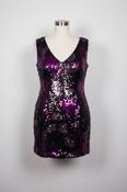 Oasis Black and purple sequin mini dress with a glamorous, party-ready vibe #partydress #glamour size uk 14  L 31 W 17
