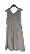 Women’s coach tan brown floral embroidered shorts knee length maxi dress with open back image