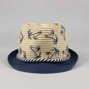 Vintage kids 4-7 years Palm tree Patterned cream Fedora hat SKU 7276