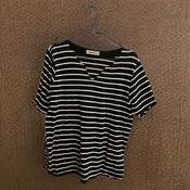 Vintage blue stripped v-neck tee size M image