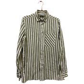 Zara man green stripe slim fit shirt size M image