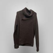 Vintage zara cotton rollup brown turtle neck chunky knitted jumper in L SKU 1153