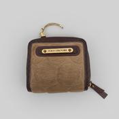 Vintage y2k portable Juicy couture foldable brown leather wallet bag SKU 1198 image