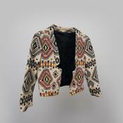 Vintage y2k Multi Color Polyester women Geometric Print Jacket