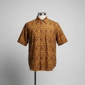 Vintage women Hawaiian orange geometric print in L shirt|L27W19|SKU 5524 image