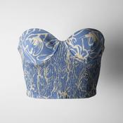 Vintage Zara Women's Blue and White Corset in XS|L11W 8| SKU 5528