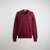 Vintage unisex Lacoste Maroon v-neck oversize sweatshirt in XL|L27 W27|SKU 5558 image