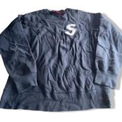 Vintage men Supreme 100% cotton navy crew neck sweatshirt in L| L29 W23|SKU 5573 image