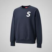 Vintage men Supreme 100% cotton navy crew neck sweatshirt in L| L29 W23|SKU 5573 image