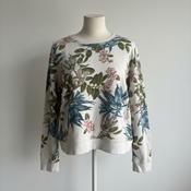 Vintage L.O.G.G Cream floral print women crew neck sweatshirt in M|L24 W19|SKU 5584 image
