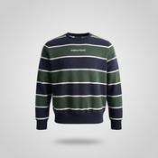 Vintage men green blue multi stripe  crew neck sweatshirt in M|L27 W21|SKU 5693 image