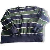 Vintage men green blue multi stripe  crew neck sweatshirt in M|L27 W21|SKU 5693 image
