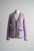 Vintage women Savida lilac knitted button down cardigan in M|L26 W20| SKU 5697 image