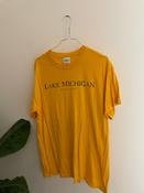 Vintage Gildan lake michigan graphics yellow tshirt size M image