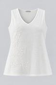 Vintage women's Max pierre Cream sleeveless V-neck vest in S|L22W18|SKU 4396 image