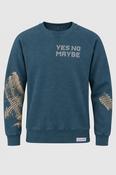 Vintage Yes No Maybe print Black sweatshirt in M|L27 w21| SKU 4404 image