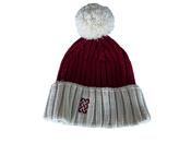 Vintage red &amp; white colorblock knitted beanie hat|One size|SKU 4446 image