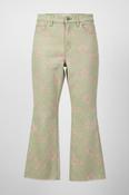 green and pink zara bootcut trouser image