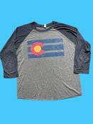 Rubynee Vintage y2k long sleeve tshirt in grey and blue image