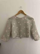 Vintage zara womens cream floral top size XS image