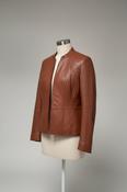 Vintage y2k TAN LEATHER BIKER JACKET image