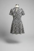 Vintage y2k mini dress in black and white print image