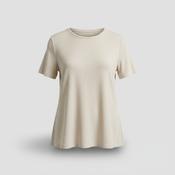 Vintage women plain cream short sleeve tees in M|SKU 6314 image