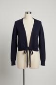 Vintage y2k blue ribbed wrap cardigan size S image