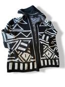 Vintage Sinransinya black aztec midlength hoodie in M| L29 W22|SKU 4754 image
