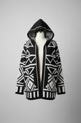 Vintage Sinransinya black aztec midlength hoodie in M| L29 W22|SKU 4754