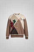 Vintage men's brown Hockey knitted long sleeve sweatshirt in XL| L 29 W24|SKU 4759 image