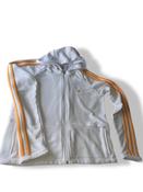 Vintage white 3-stripe adidas full zip hoodie in S| L23 W20|SKU 4761 image