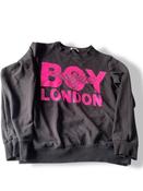 Vintage women's black boy London graphics sweatshirt inS/M| L24 W20|SKU 4768 image