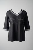 Vintage y2k women's Yuser76 Office Fashion print V-neck knee length top S|L25 W15| SKU 4772 image