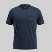 plain navy blue crew neck short sleeve cotton T-shirt SKU 7391  size L image
