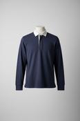 Vintage men's Banana Republic blue long sleeve regulat fit polo shirt in M|L29 W23|SKU 4787 image