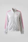 Vintage women's white Adidas 3-stripe full zip windbreaker track jacket in M|L23 W18|SKU 4823